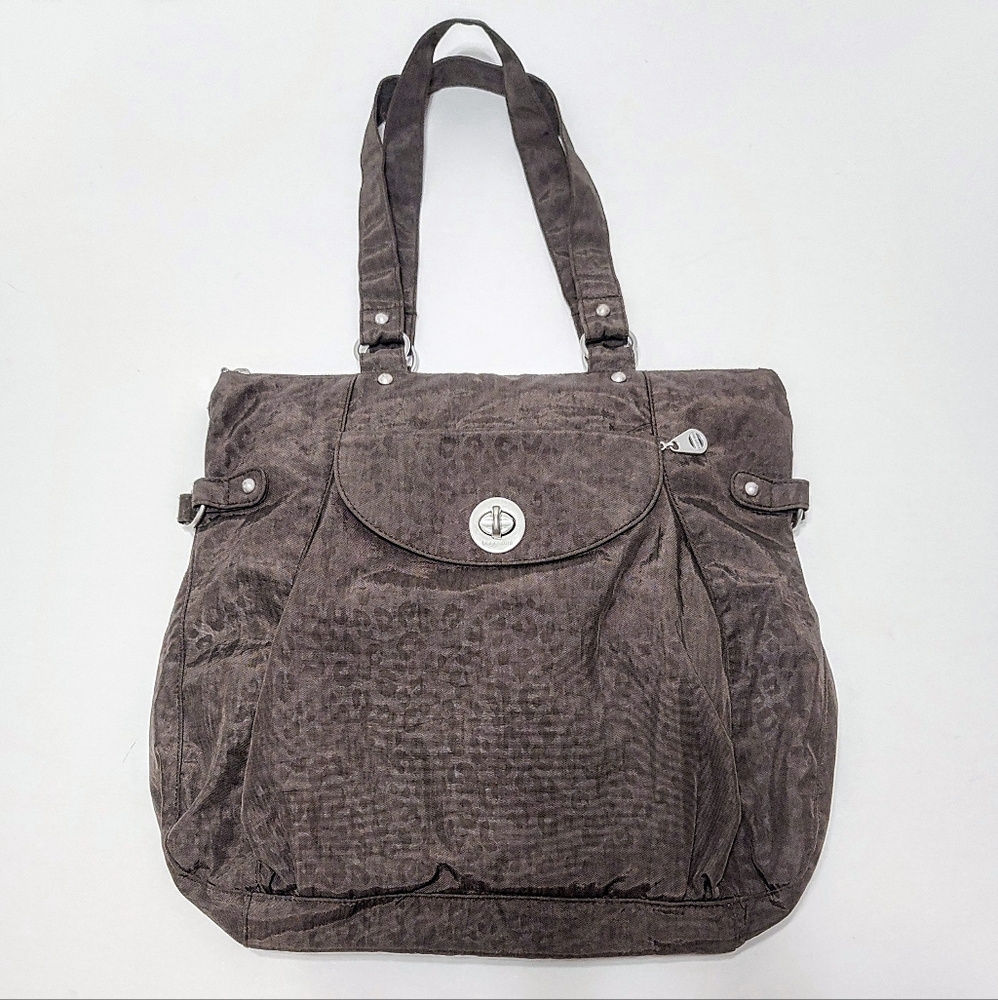 Baggallini Santiago Travel Tote Bag Everyday Shoulder Bag Mushroom Dark Taupe
